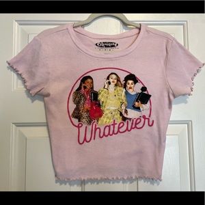 Clueless Whatever Short Sleeve Crop Top